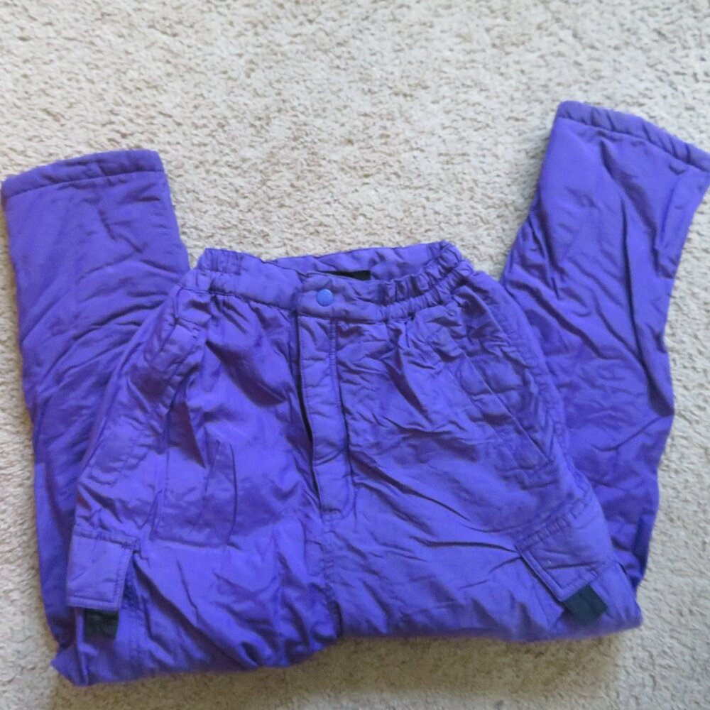 Purple Snow Pants/Bib Kids size 7/8 VINTAGE Outbrook